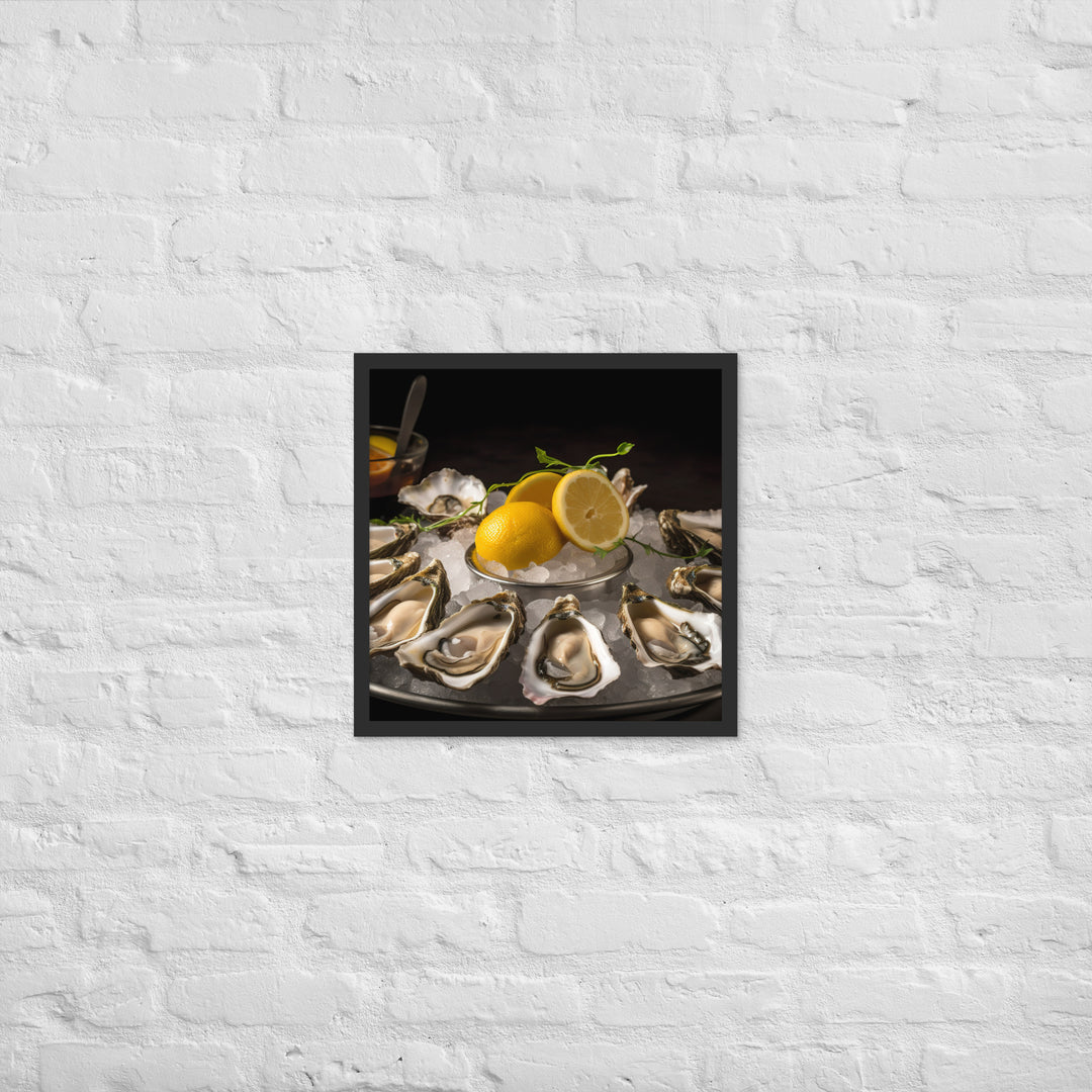 Succulent Olympia Oyster Platter Framed poster 🤤 from Yumify.AI