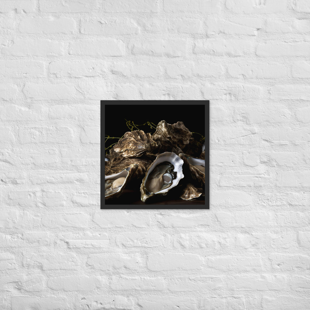 Savory Belon Oysters Framed poster 🤤 from Yumify.AI