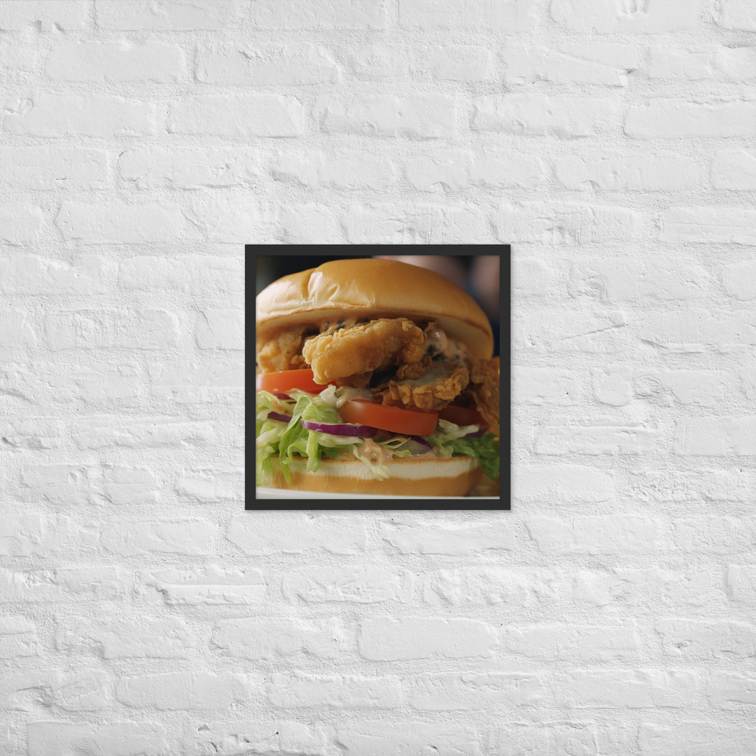 Pacific Oyster Po Boy Sandwich Framed poster 🤤 from Yumify.AI