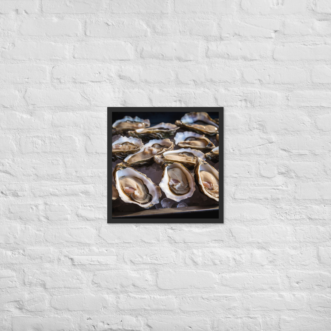 Freshly Shucked Malpeque Oysters Framed poster 🤤 from Yumify.AI