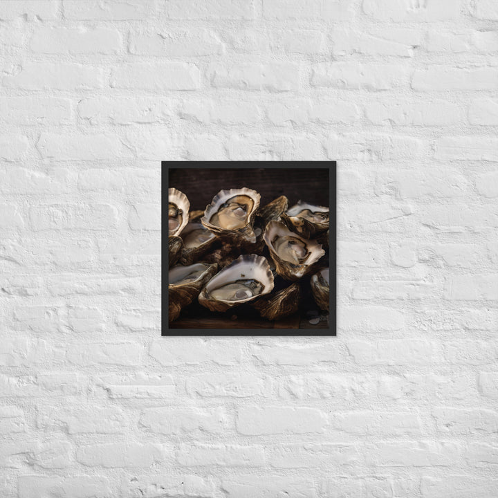 Freshly Shucked Malpeque Oysters Framed poster 🤤 from Yumify.AI