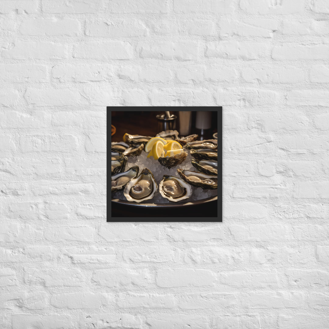 Freshly Shucked Malpeque Oysters Framed poster 🤤 from Yumify.AI