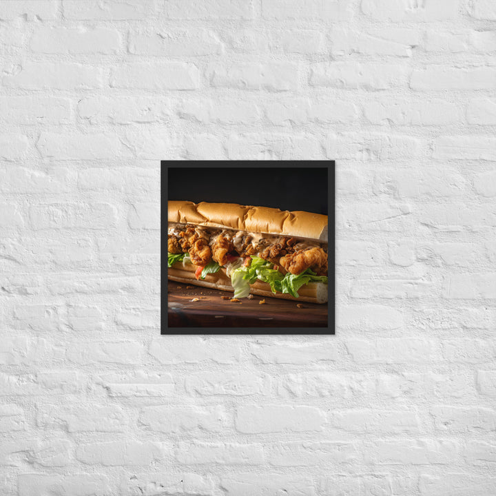 Eastern Oyster Po Boy Sandwich Framed poster 🤤 from Yumify.AI