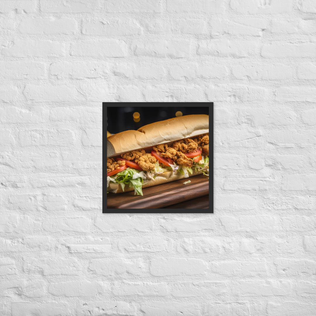 Eastern Oyster Po Boy Sandwich Framed poster 🤤 from Yumify.AI