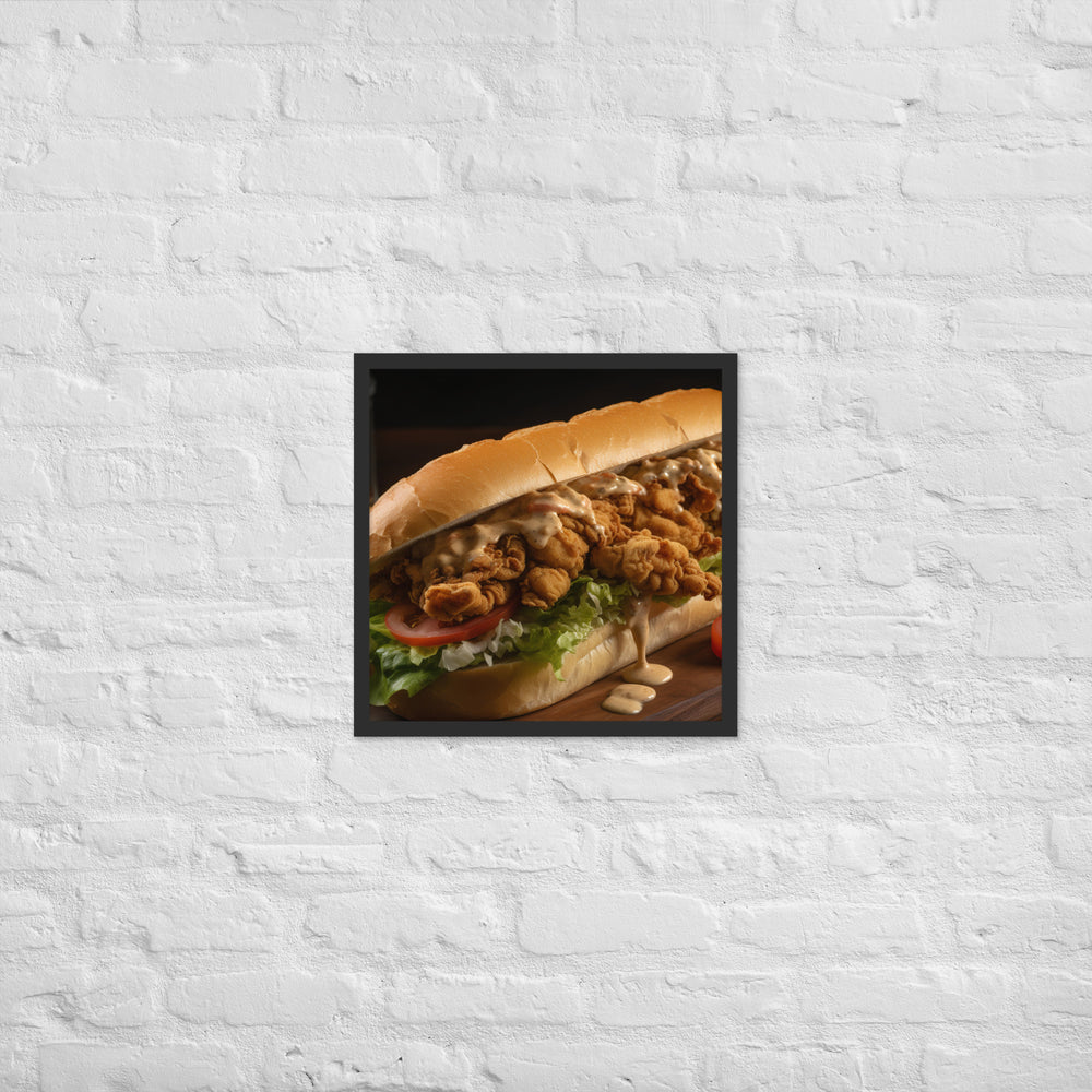 Blue Point Oyster Po Boy Sandwich Framed poster 🤤 from Yumify.AI