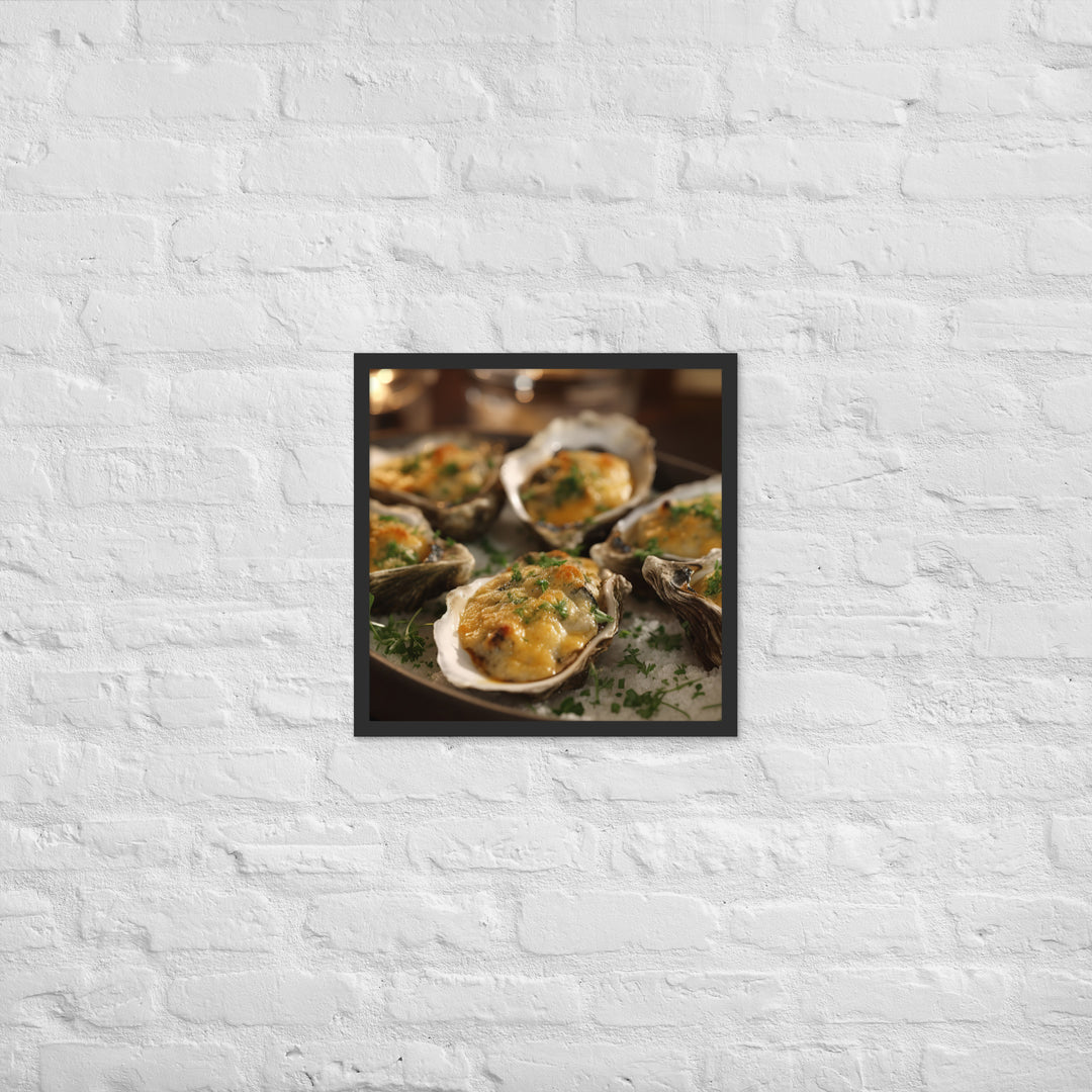 Baked Pacific Oysters with Cheese and Herbs Framed poster 🤤 from Yumify.AI