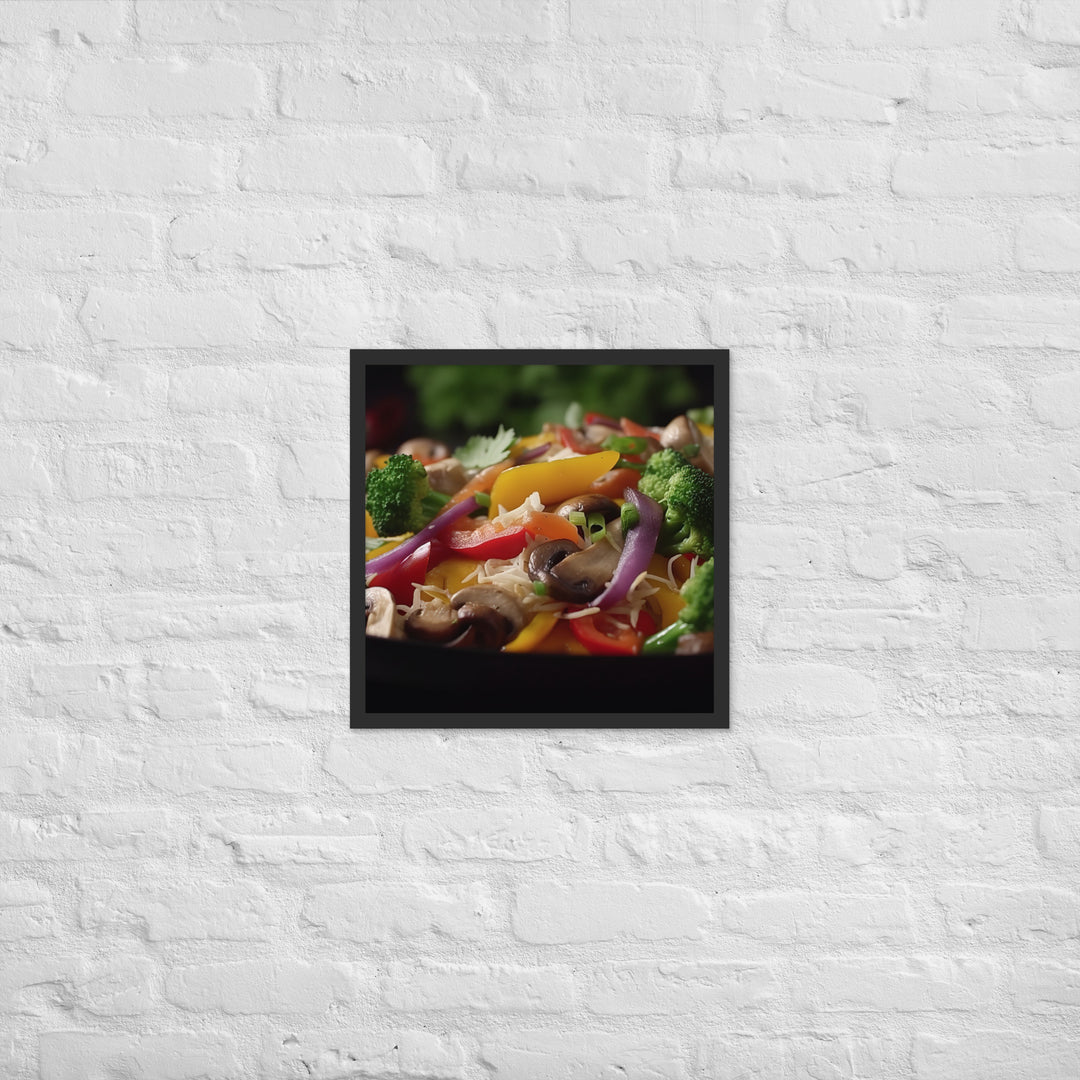 Asian style Pacific Oyster Stir Fry Framed poster 🤤 from Yumify.AI