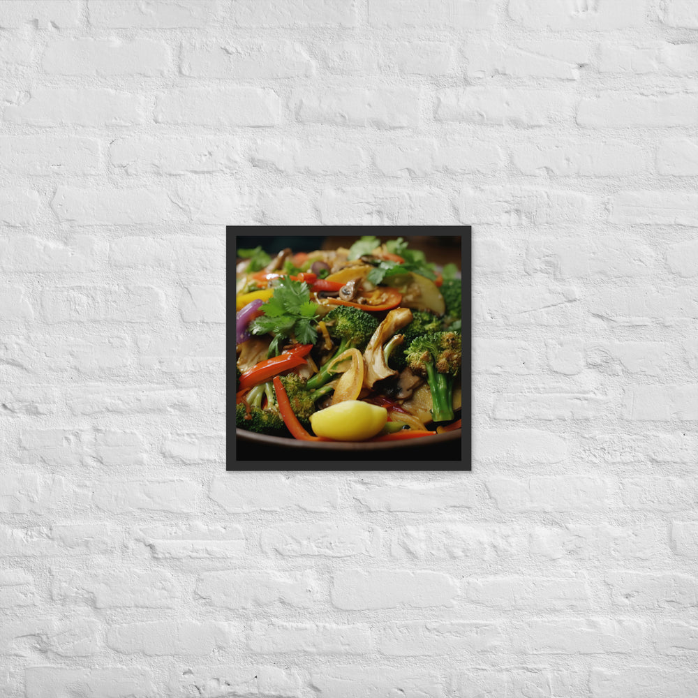 Asian style Pacific Oyster Stir Fry Framed poster 🤤 from Yumify.AI