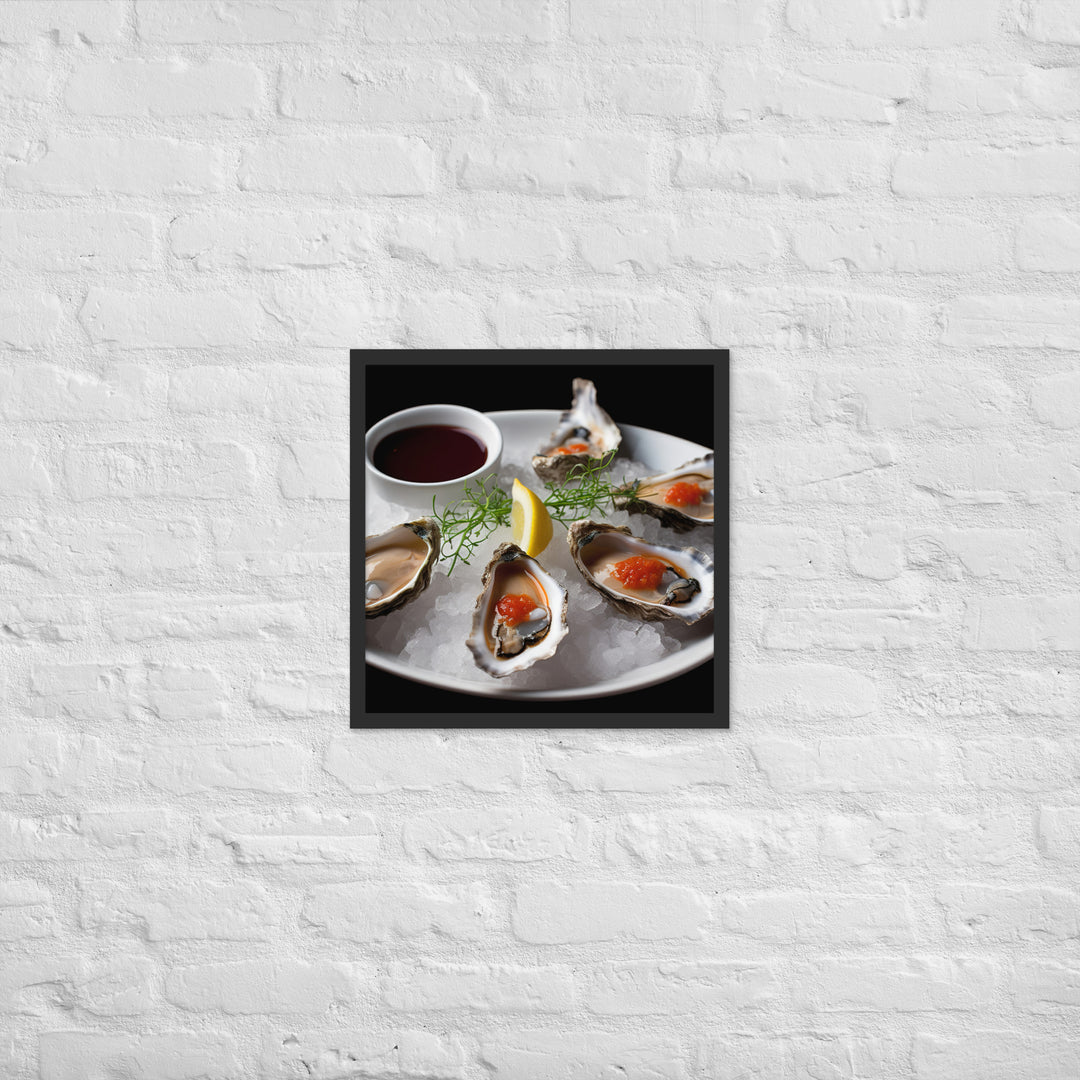 A Taste of the Pacific Fresh Kumamoto Oysters Framed poster 🤤 from Yumify.AI