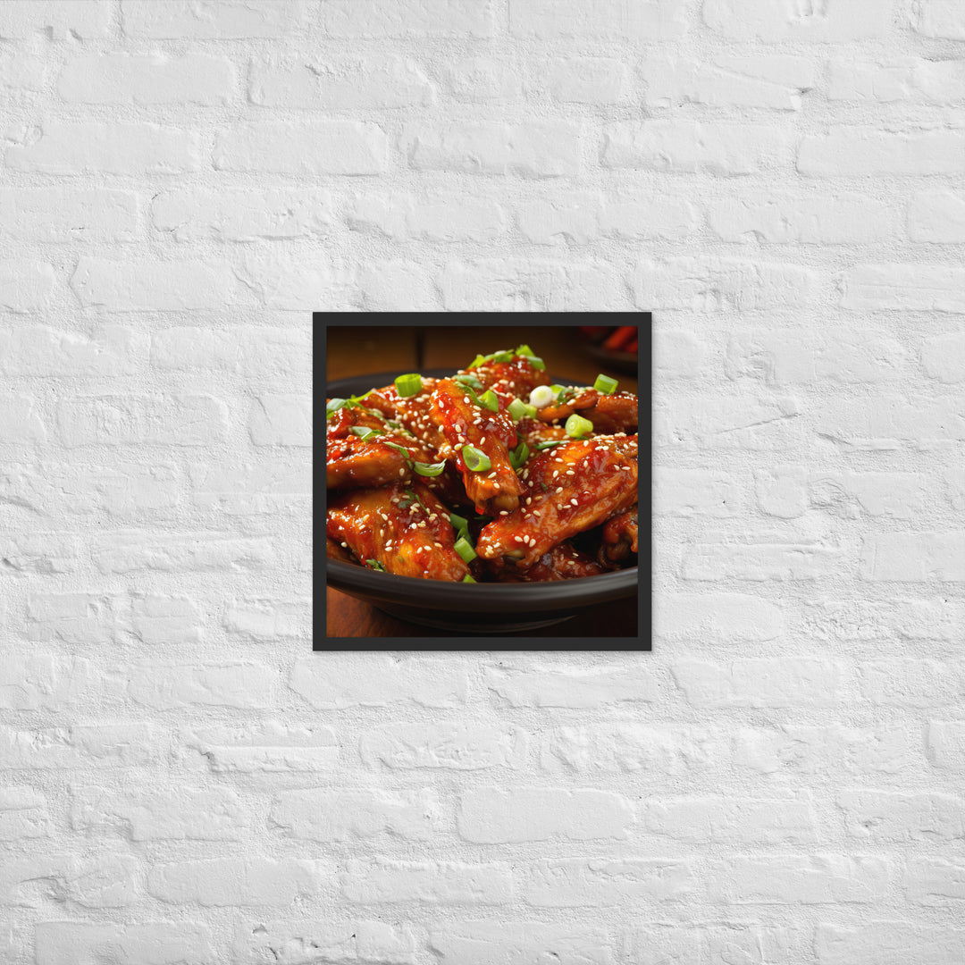 Spicy Korean Wings Framed poster 🤤 from Yumify.AI