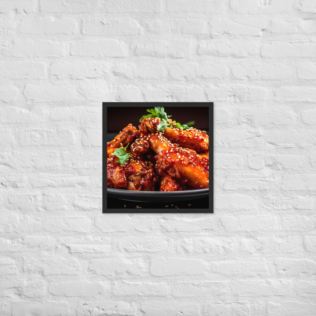 Spicy Korean Wings Framed poster 🤤 from Yumify.AI