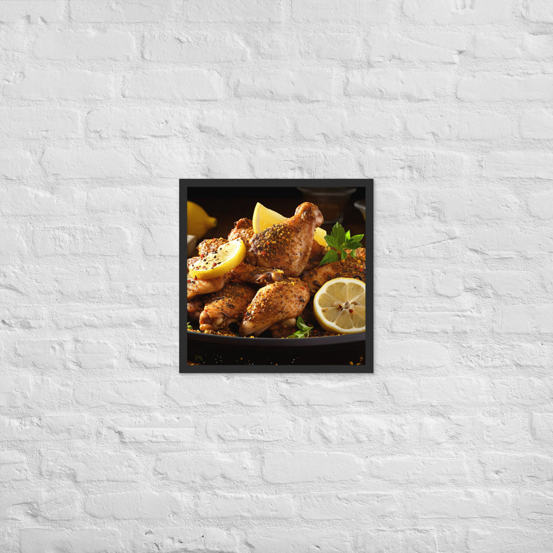 Lemon Pepper Wings Framed poster 🤤 from Yumify.AI