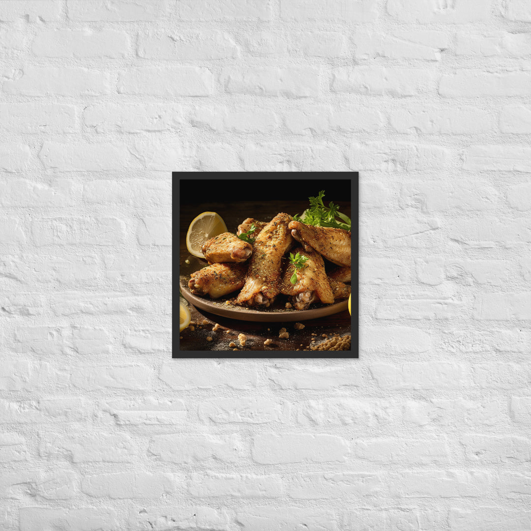 Lemon Pepper Wings Framed poster 🤤 from Yumify.AI