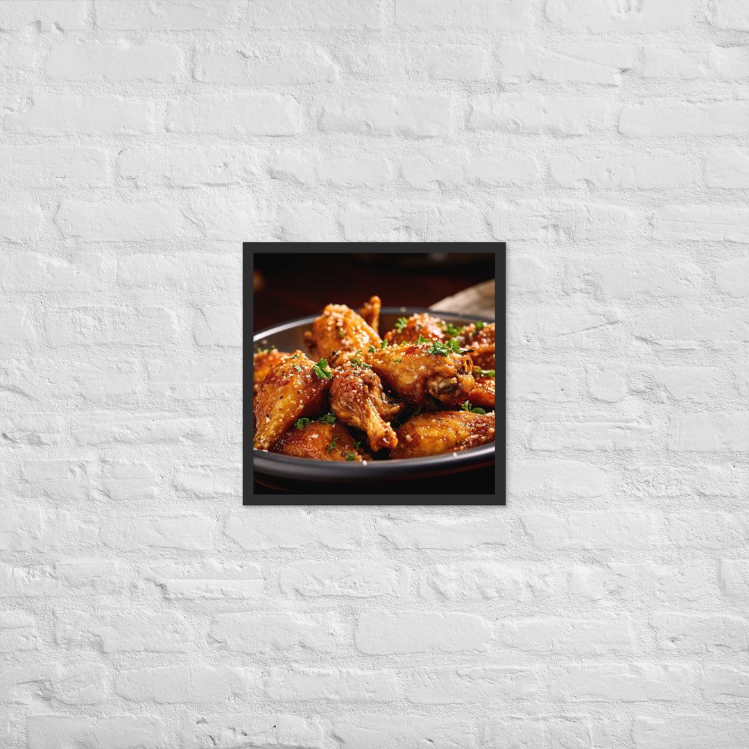 Garlic Parmesan Wings Framed poster 🤤 from Yumify.AI