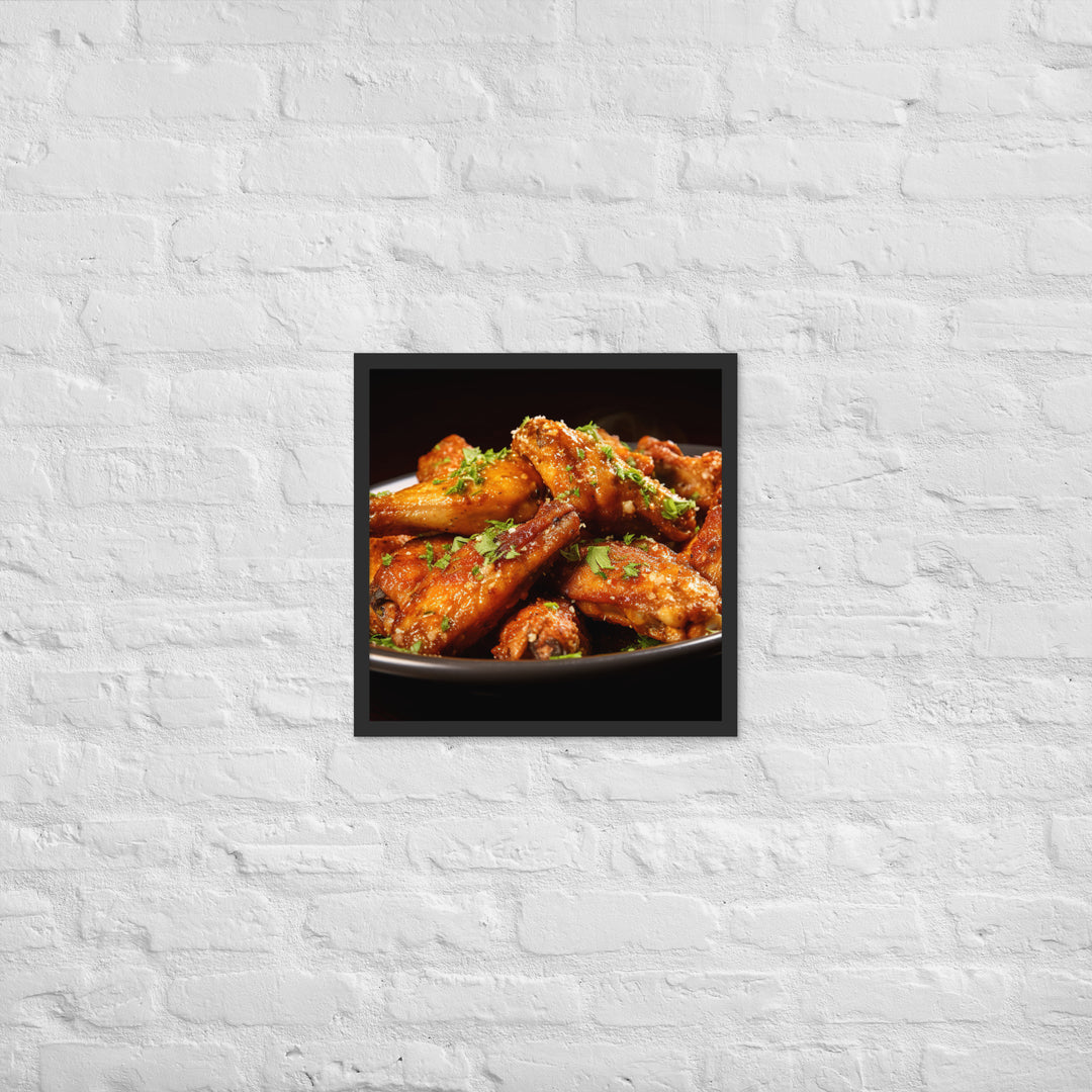 Garlic Parmesan Wings Framed poster 🤤 from Yumify.AI