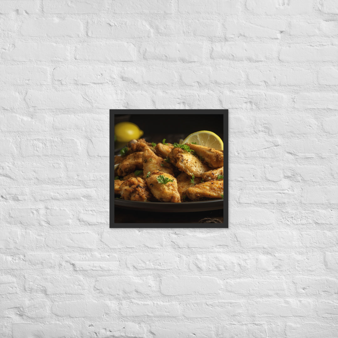 Lemon Pepper Wings Framed poster 🤤 from Yumify.AI