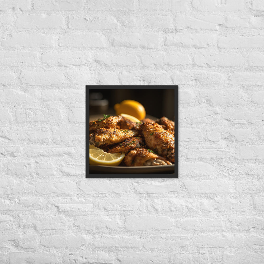 Lemon Pepper Wings Framed poster 🤤 from Yumify.AI