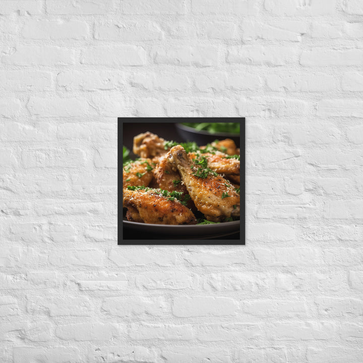 Garlic Parmesan Wings Framed poster 🤤 from Yumify.AI