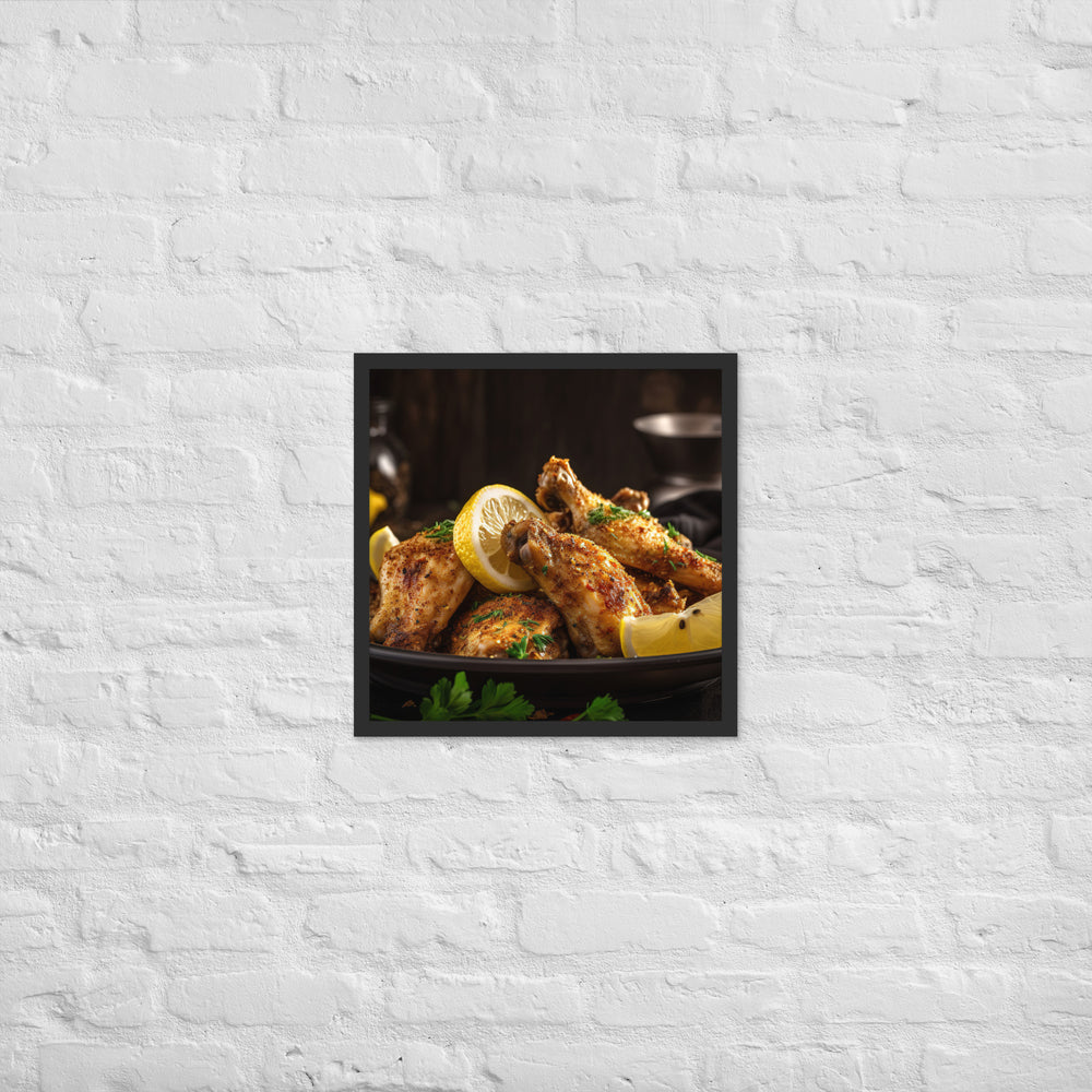 Lemon Pepper Wings Framed poster 🤤 from Yumify.AI