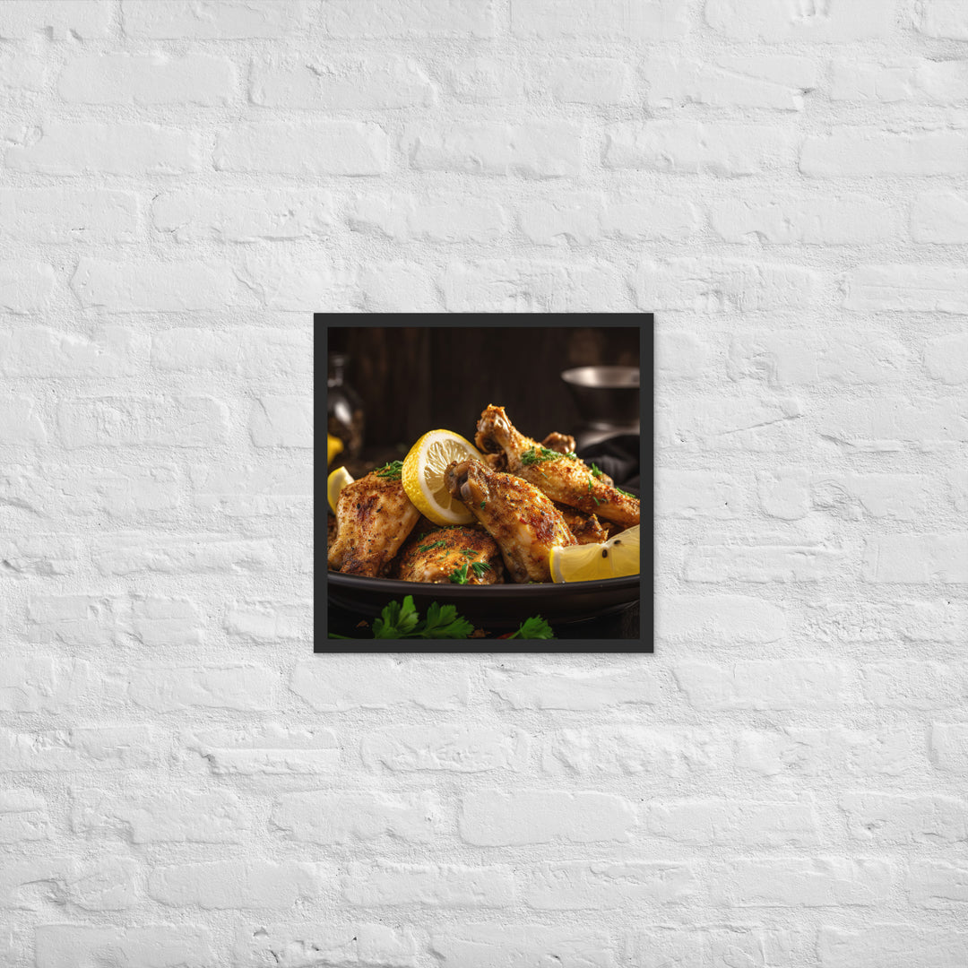 Lemon Pepper Wings Framed poster 🤤 from Yumify.AI