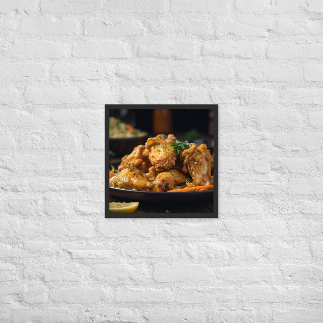 Lemon Pepper Wings Framed poster 🤤 from Yumify.AI