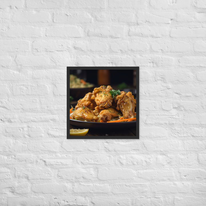 Lemon Pepper Wings Framed poster 🤤 from Yumify.AI