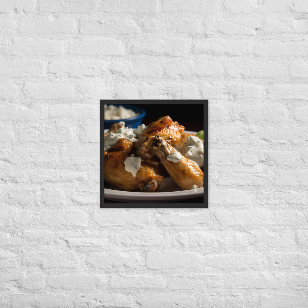 Garlic Parmesan Wings Framed poster 🤤 from Yumify.AI