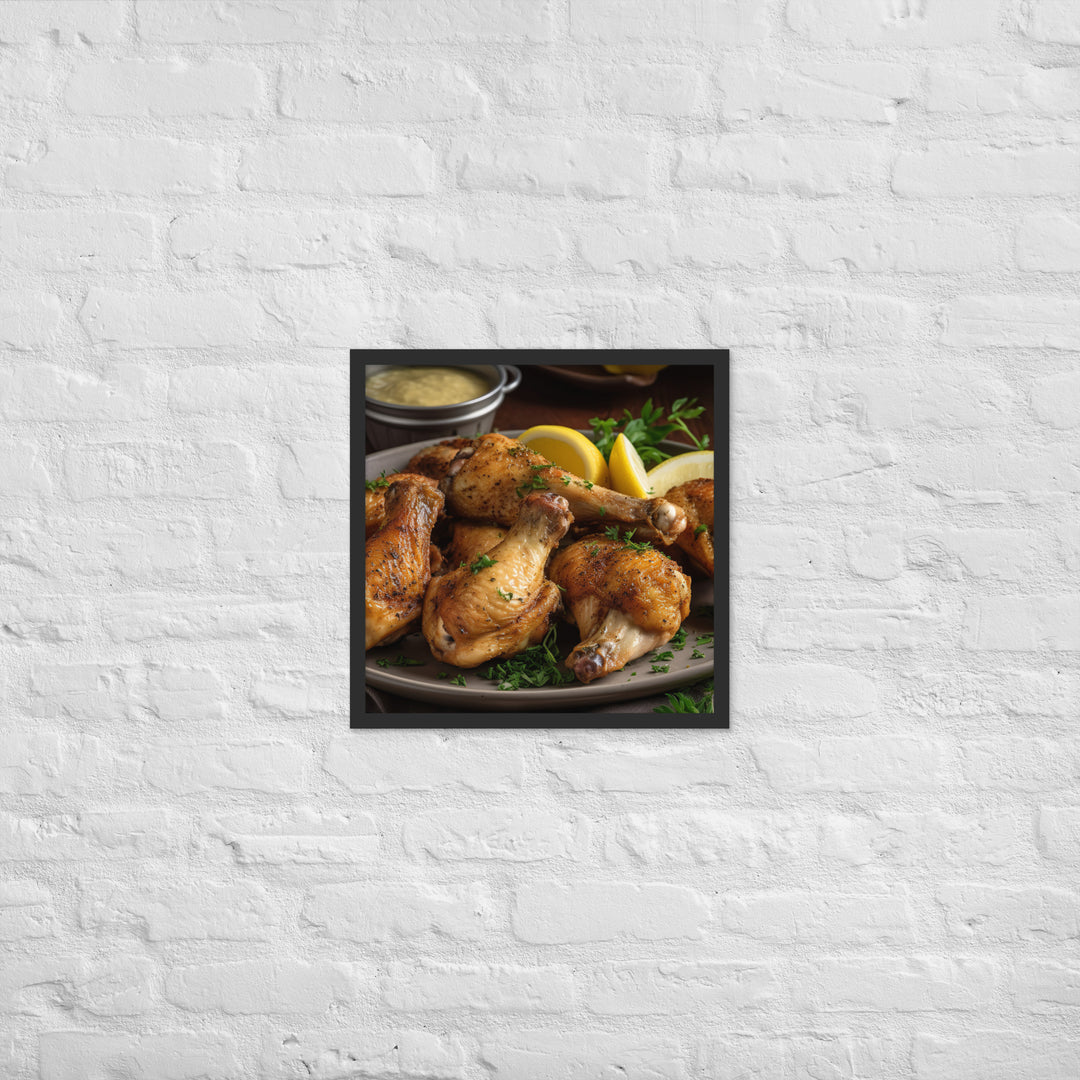 Lemon Pepper Wings Framed poster 🤤 from Yumify.AI