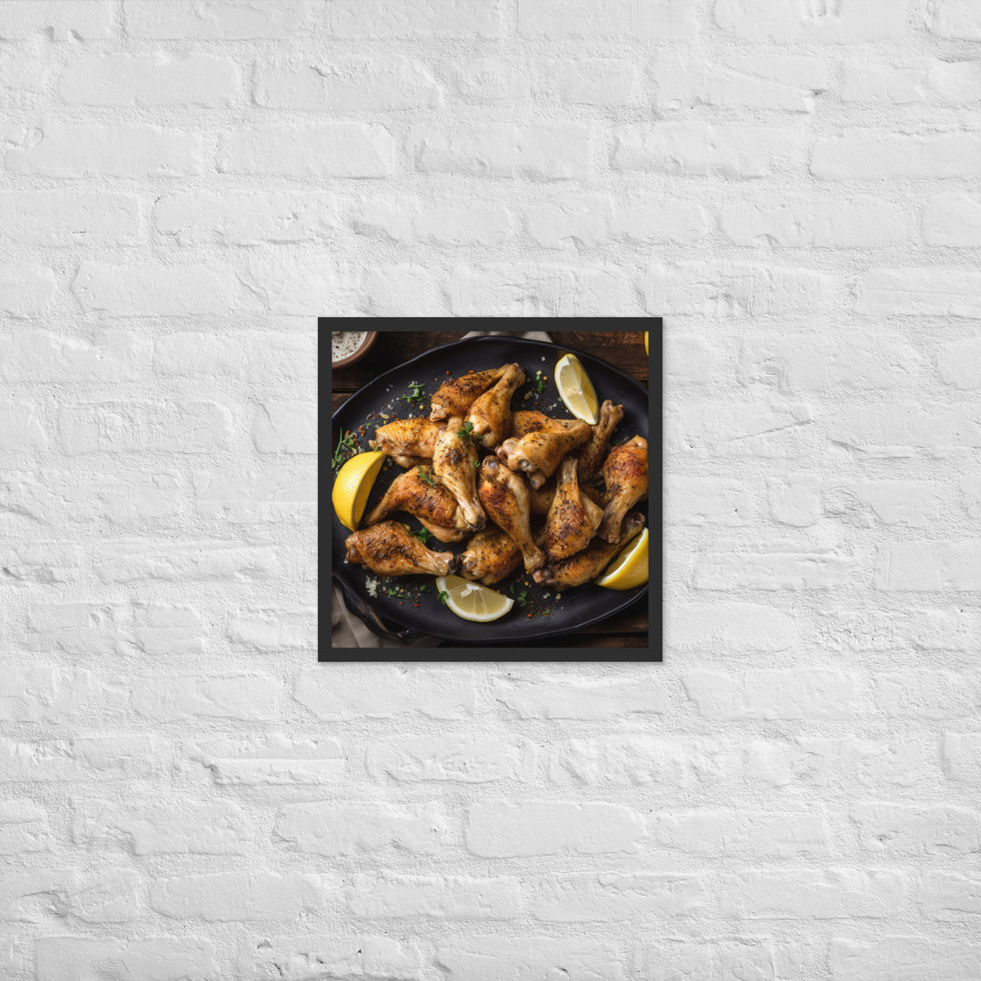 Lemon Pepper Wings Framed poster 🤤 from Yumify.AI