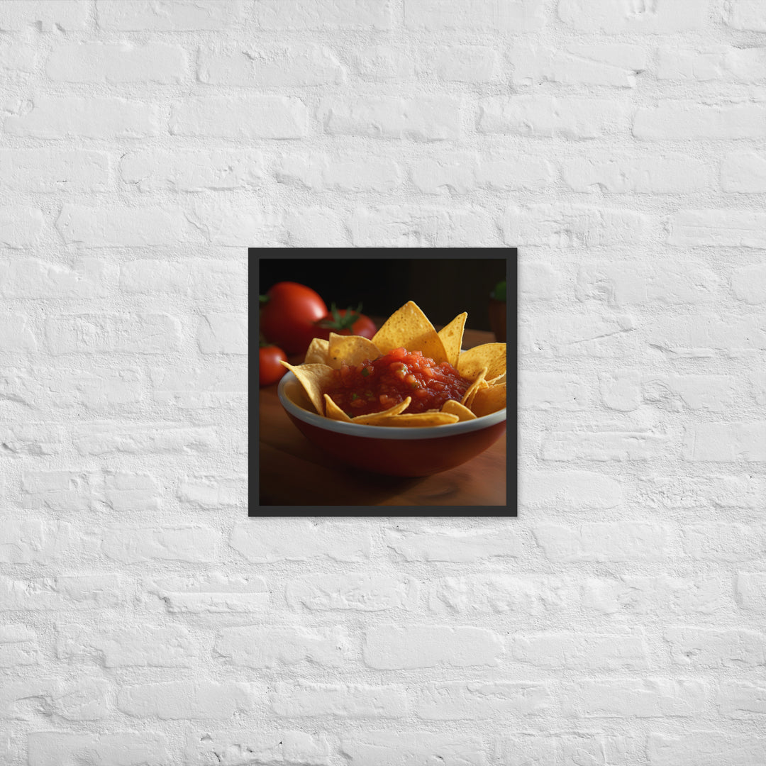 Zesty Chips and Salsa Framed poster 🤤 from Yumify.AI