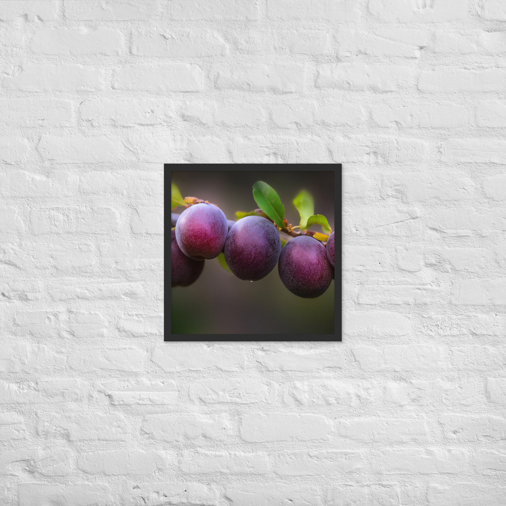 Plums on a Tree Framed poster 🤤 from Yumify.AI