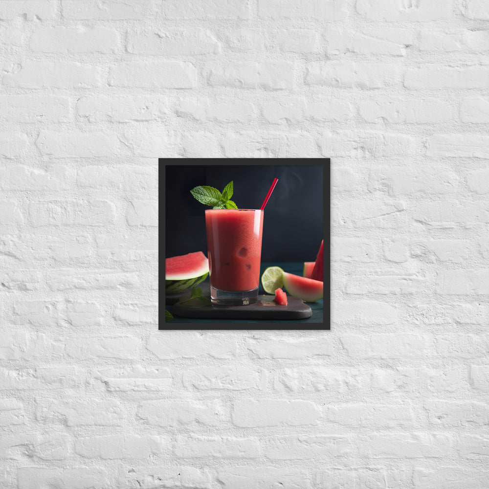 Watermelon Smoothie Time Framed poster 🤤 from Yumify.AI