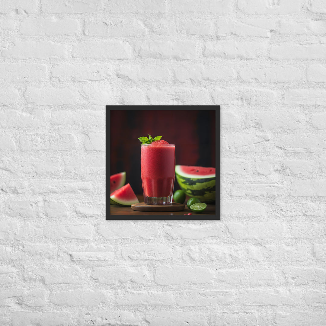 Watermelon Smoothie Time Framed poster 🤤 from Yumify.AI