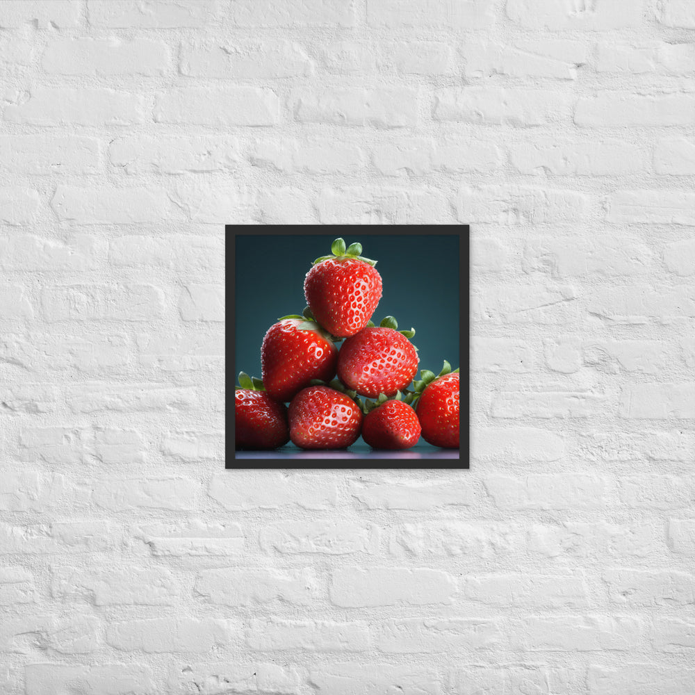 Succulent Strawberry Stack Framed poster 🤤 from Yumify.AI