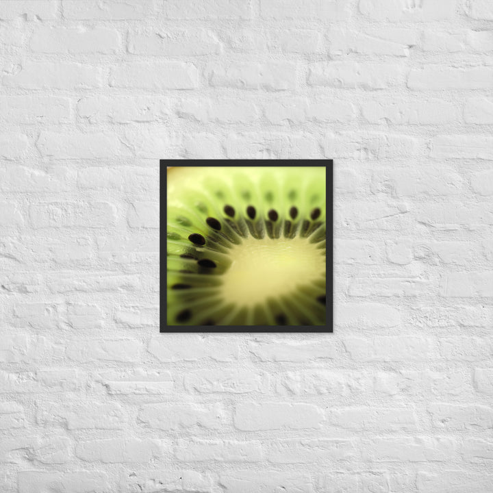 Juicy Green Kiwi Slice Framed poster 🤤 from Yumify.AI