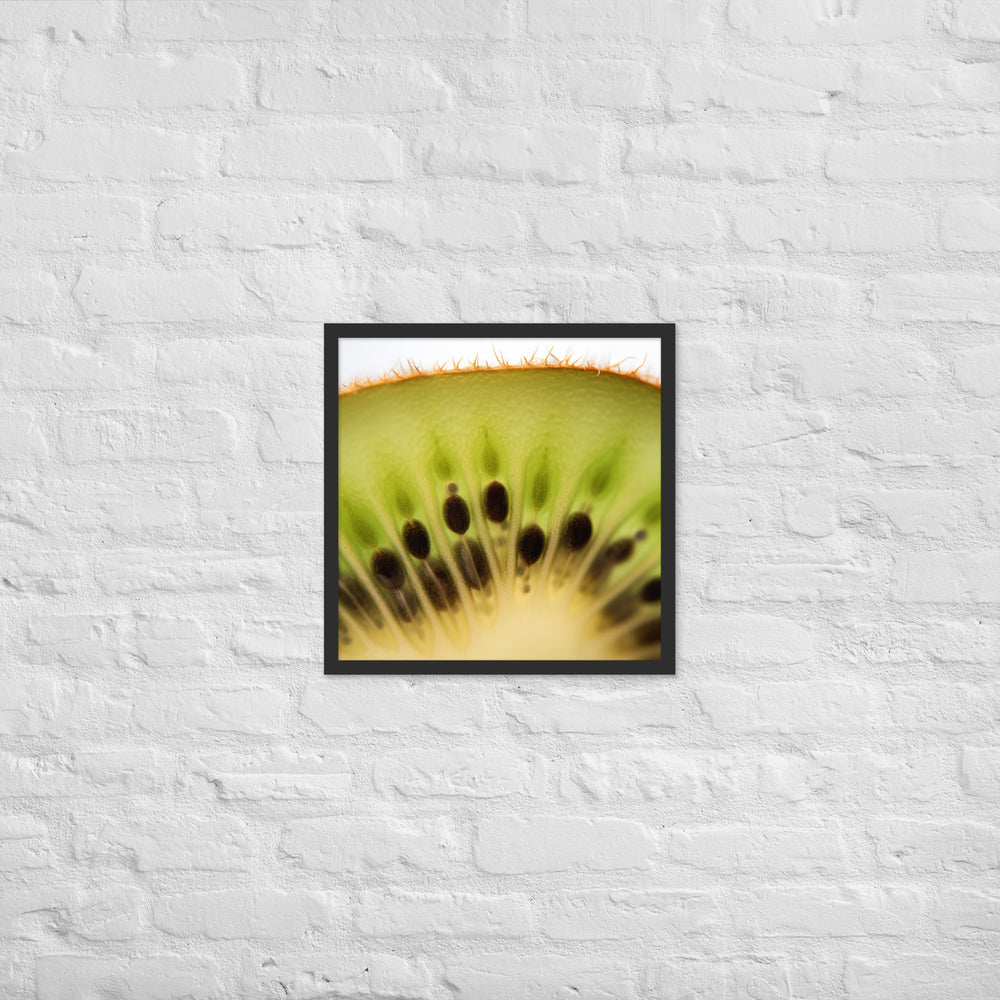 Juicy Green Kiwi Slice Framed poster 🤤 from Yumify.AI