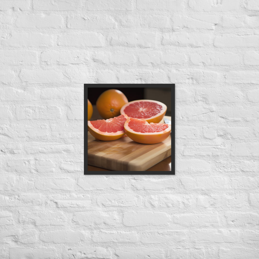 Juicy Grapefruit Slices Framed poster 🤤 from Yumify.AI