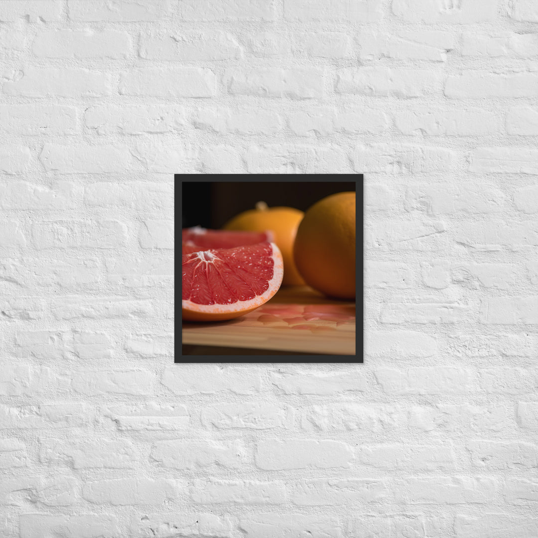 Juicy Grapefruit Slices Framed poster 🤤 from Yumify.AI