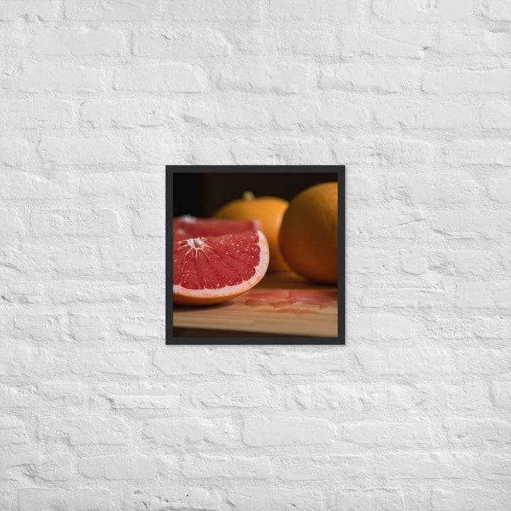 Juicy Grapefruit Slices Framed poster 🤤 from Yumify.AI