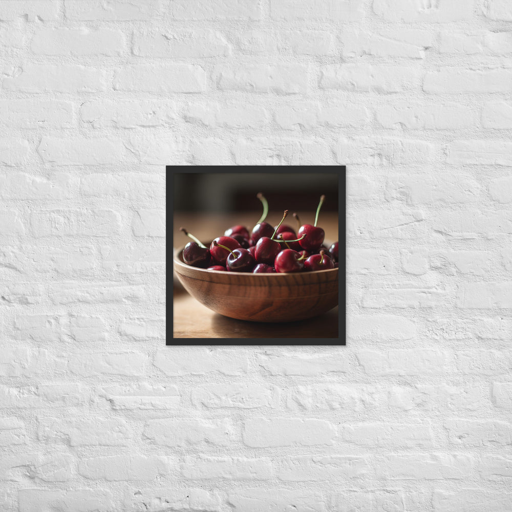 Juicy and Fresh Cherries Framed poster 🤤 from Yumify.AI