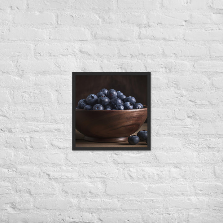 A Bowl of Blueberries Framed poster 🤤 from Yumify.AI