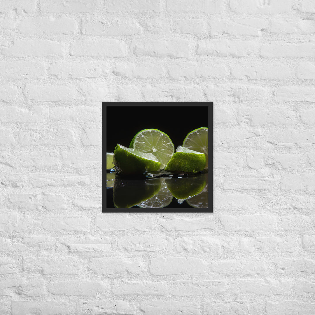 Lime Slices and Ice Framed poster 🤤 from Yumify.AI