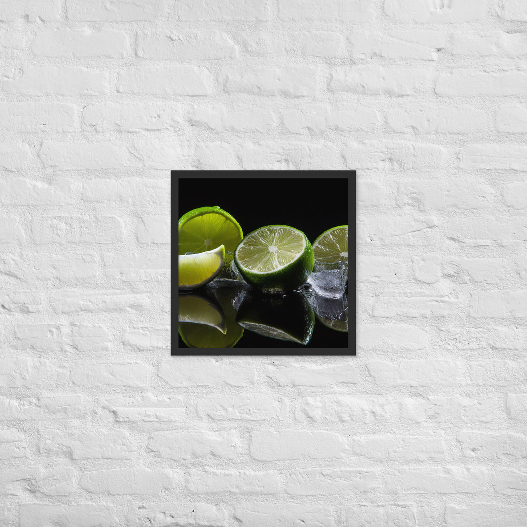 Lime Slices and Ice Framed poster 🤤 from Yumify.AI