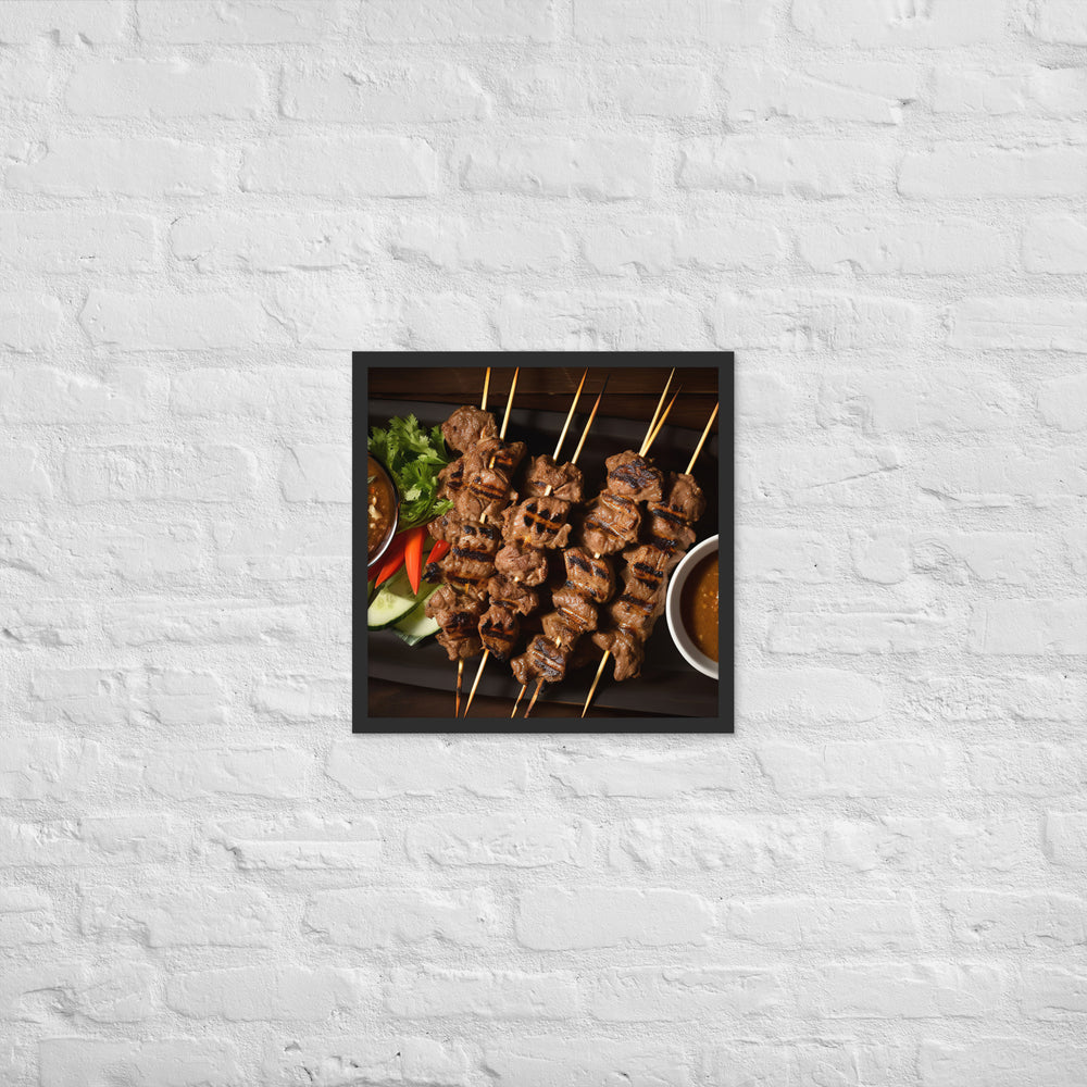 Satay Framed poster 🤤 from Yumify.AI