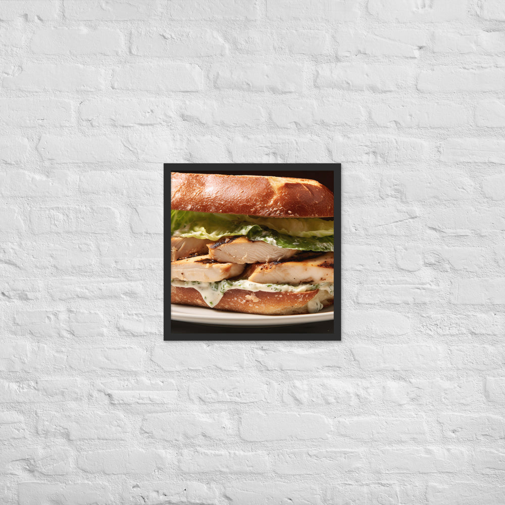 Chicken Caesar Sandwich Framed poster 🤤 from Yumify.AI