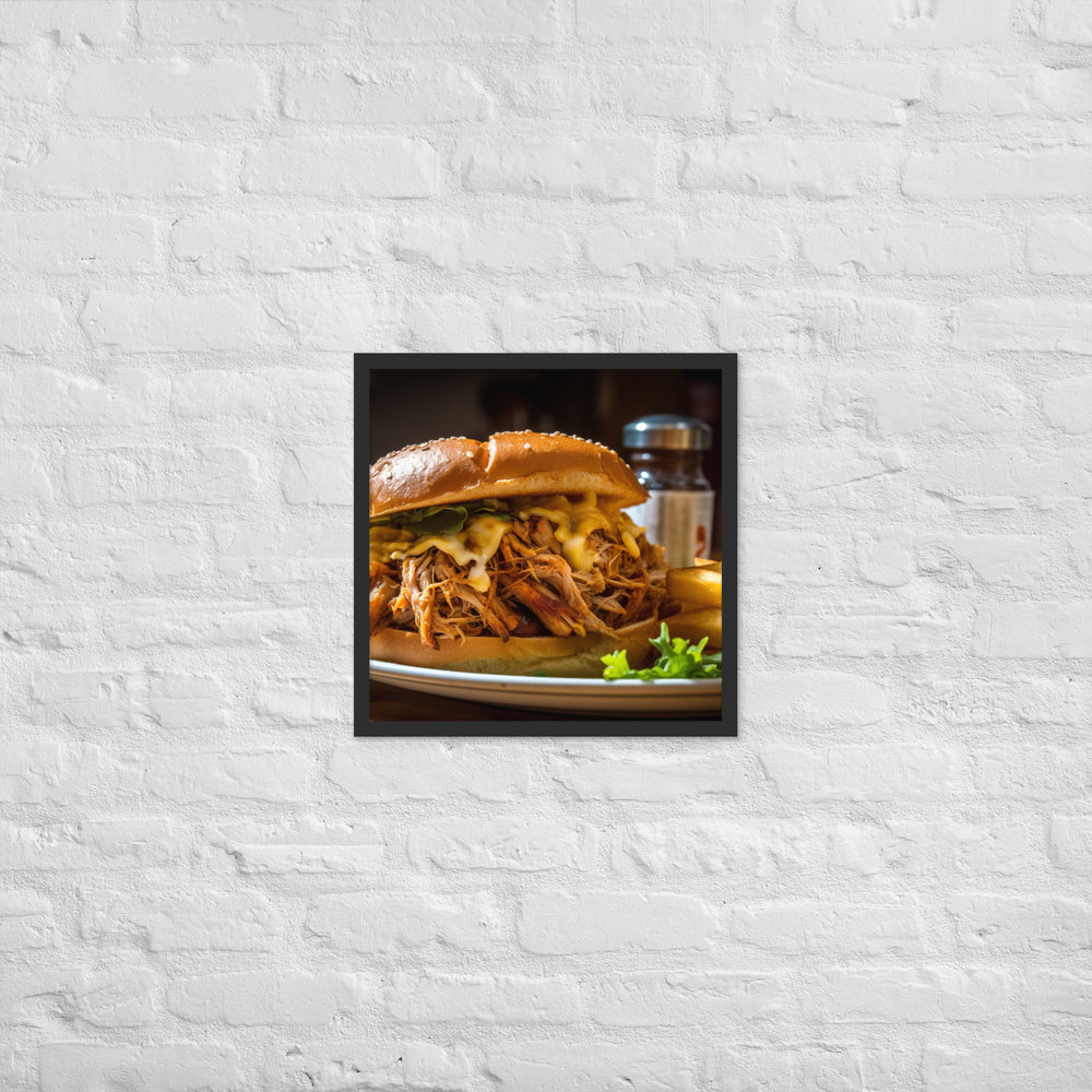 Pulled Pork Sandwich Framed poster 🤤 from Yumify.AI