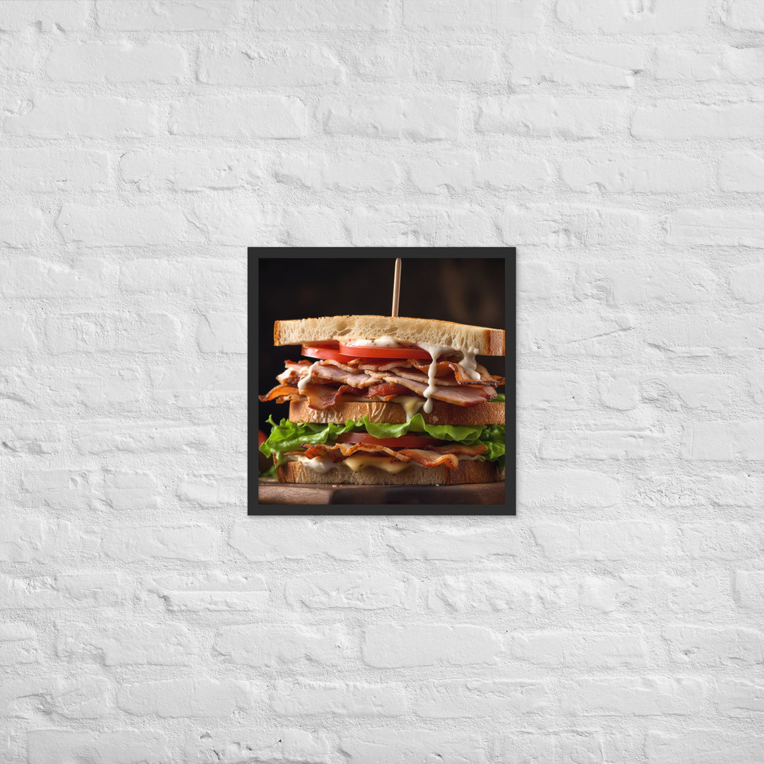 Triple decker Club sandwich Framed poster 🤤 from Yumify.AI