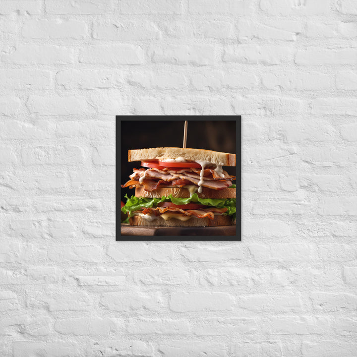 Triple decker Club sandwich Framed poster 🤤 from Yumify.AI