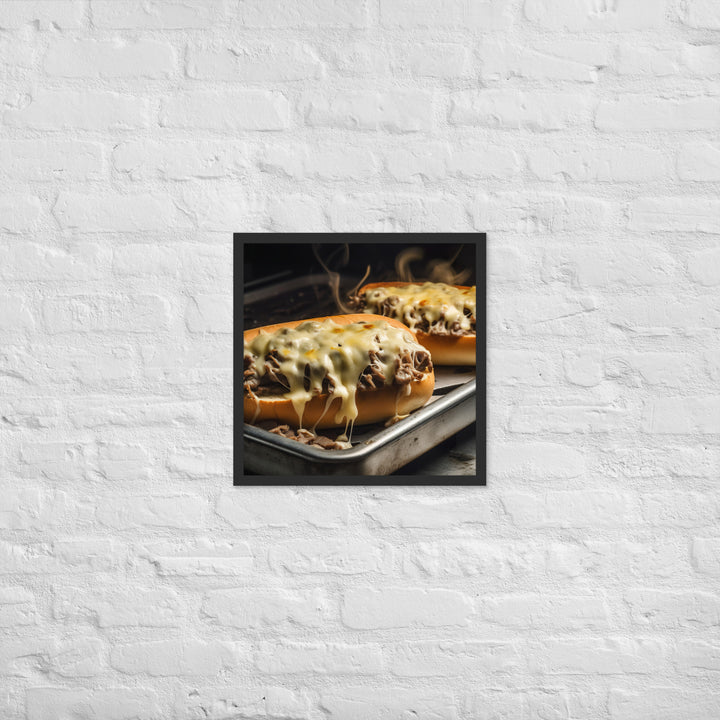 Sizzling Philly Cheesesteak Framed poster 🤤 from Yumify.AI