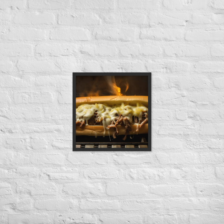 Sizzling Philly Cheesesteak Framed poster 🤤 from Yumify.AI